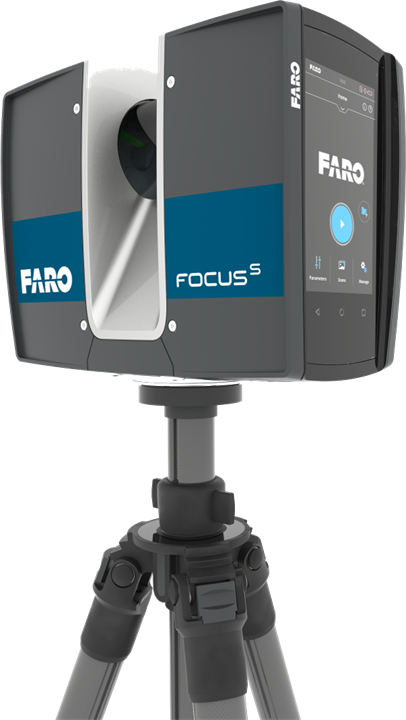 Laser scanner FARO em tripé, usado no levantamento de nuvem de pontos