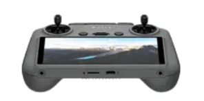 Controle de voo com tela, usado para pilotar o drone